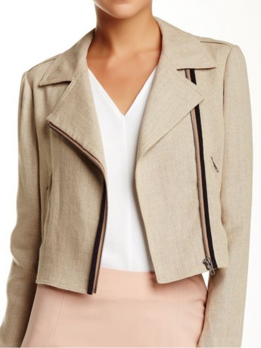 Theory Tailored Theory Sanda Linen Moto Jacket